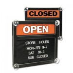 Headline Sign Double-Sided Open/Closed Sign w/Plastic Push Characters, 14 3/8 x 12 3/8 USS3727