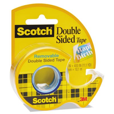 Scotch Double-Sided Removable Tape and Dispenser, 3/4" x 400 MMM667