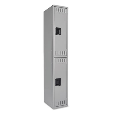 Tennsco Double Tier Locker, Single Stack, 12w x 18d x 72h, Medium Gray TNNDTS121836AMG
