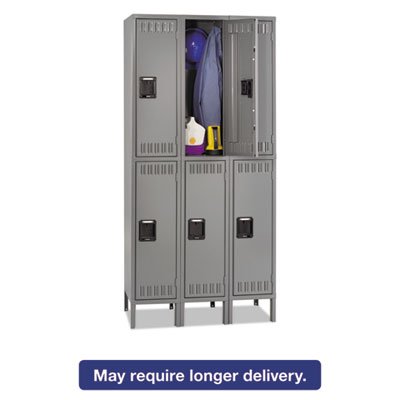 DTS-121836-3 Double Tier Locker with Legs, Triple Stack, 36w x 18d x 78h, Medium Gray TNNDTS1218363MG