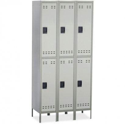 Double-Tier Two-tone 3 Column Locker with Legs 5526GR