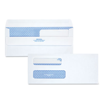 Quality Park QUA24531 Double Window Redi-Seal Security-Tinted Envelope, #8 5/8, Commercial Flap, Redi-Seal Closure, 3.63