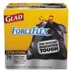 Glad Drawstring ForceFlex Large Trash Bags, 30 x 32, 30gal, 1.05mil, Black, 70/Carton CLO70358