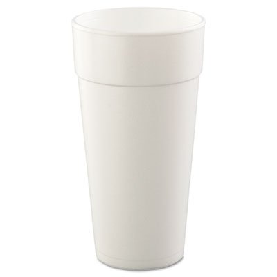 Dart Drink Foam Cups, Hot/Cold, 24oz, White, 25/Bag, 20 Bags/Carton DCC24J16