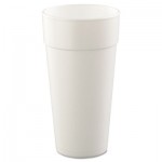 Dart Drink Foam Cups, Hot/Cold, 24oz, White, 25/Bag, 20 Bags/Carton DCC24J16