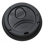 DIX D9542B Drink-Thru Lids for 10-20 oz Cups, Plastic, Black DXED9542B