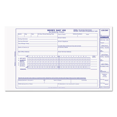 Rediform S5031NCL Driver's Daily Log, 8 3/4 x 5 3/8, Carbonless Duplicate, 31 Sets/Book REDS5031NCL