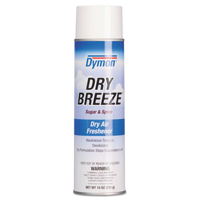 Dymon Dry Breeze Aerosol Air Freshener, Sugar and Spice, 10 oz, 12/Carton ITW70220