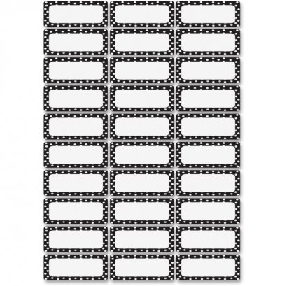 Ashley Dry Erase B/W Dots Nameplate Magnets 10080