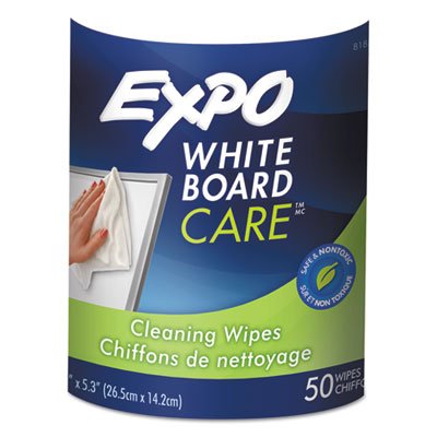 EXPO Dry-Erase Board-Cleaning Wet Wipes, 6 x 9, 50/Container SAN81850