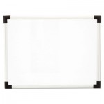 UNV43722 Dry Erase Board, Melamine, 24 x 18, White, Black/Gray, Aluminum/Plastic Frame UNV43722