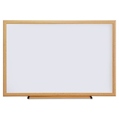 UNV43619 Dry Erase Board, Melamine, 36 x 24, Oak Frame UNV43619