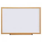 UNV43619 Dry Erase Board, Melamine, 36 x 24, Oak Frame UNV43619