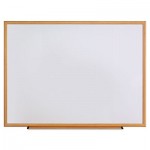 UNV43618 Dry Erase Board, Melamine, 48 x 36, Oak Frame UNV43618