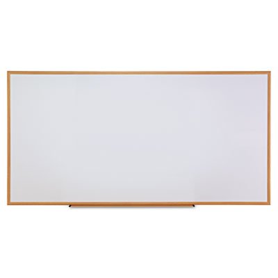 UNV43620 Dry-Erase Board, Melamine, 96 x 48, White, Oak-Finished Frame UNV43620