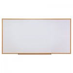 UNV43620 Dry-Erase Board, Melamine, 96 x 48, White, Oak-Finished Frame UNV43620