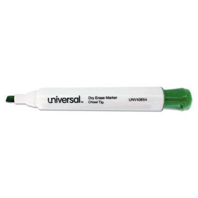 UNV43654 Dry Erase Marker, Chisel Tip, Green, Dozen UNV43654