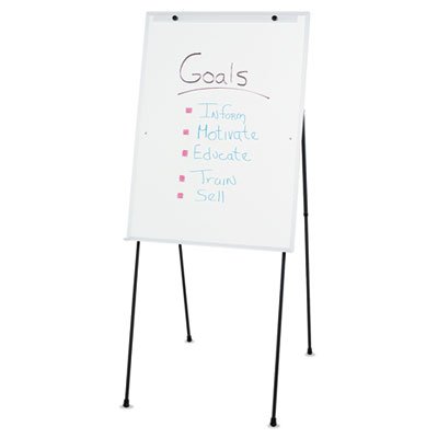 Quartet Dry-Erase Steel Easel, Melamine, 29 x 40, White, Aluminum Frame QRT81E