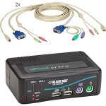 Black Box DT Pro II Desktop KVM Switch - VGA, USB or PS/2, Audio, 2-Port KV7020A-K