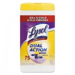 LYSOL Brand 19200-81700 Dual Action Disinfecting Wipes, Citrus, 7 x 7.5, 75/Canister RAC81700