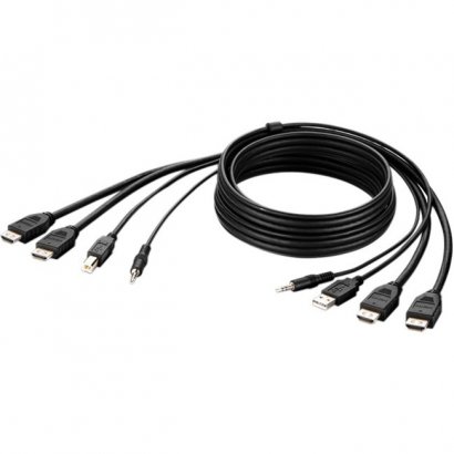 Belkin Dual HDMI High Retention + USB A/B + Audio Passive Combo KVM Cable F1DN2CCBL-HH6T