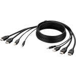 Belkin Dual HDMI High Retention + USB A/B + Audio Passive Combo KVM Cable F1DN2CCBL-HH10T