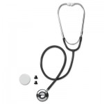 Medline Dual-Head Stethoscope, 22" Long, Black Tube MIIMDS926201