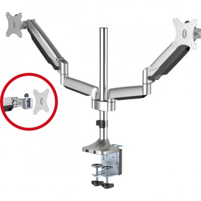 SIIG Dual Monitor Gas Spring Desk Mount with USB Port CE-MT2X11-S1