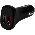StarTech.com Dual-Port USB Car Charger - 24W/4.8A - Black USB2PCARBKS