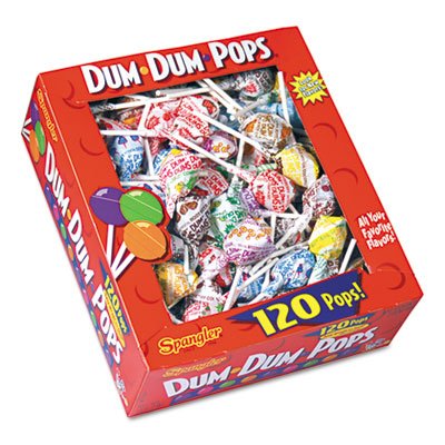 Spangler Dum-Dum-Pops, Assorted Flavors, Individually Wrapped, 120 Count Box SPA66