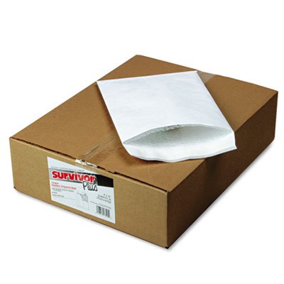 Survivor DuPont Tyvek Air Bubble Mailer, Self-Seal, Side Seam, 9 x 12, White, 25/Box QUAR7525