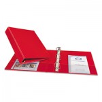 Avery Durable Binder with Slant Rings, 11 x 8 1/2, 1 1/2", Red AVE27202