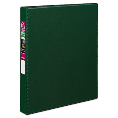 Avery Durable Non-View Binder with DuraHinge and Slant Rings, 3 Rings, 1" Capacity, 11 x 8.5, Green AVE27253