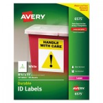 Avery Durable Permanent ID Labels with TrueBlock Technology, Laser Printers, 8.5 x 11, White, 50/Pack AVE6575