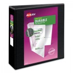Avery Durable View Binder with DuraHinge and Slant Rings, 3 Rings, 3" Capacity, 11 x 8.5, Black AVE17041