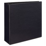 Avery Durable View Binder with DuraHinge and EZD Rings, 3 Rings, 4" Capacity, 11 x 8.5, Black, (9800) AVE09800