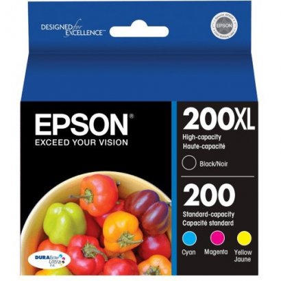 Epson DuraBrite Ultra Black/Color Ink Cartridges, Pack Of 4 T200XL-BCS