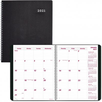 Brownline DuraFlex Monthly Planner CB1200VBLK