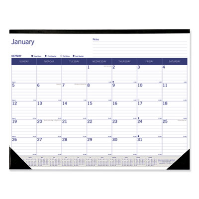 Blueline DuraGlobe Monthly Desk Pad Calendar, 22 x 17, 2021 REDC177227