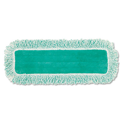 Rubbermaid Commercial FGQ41800GR00 Dust Pad w/Fringe, Microfiber, 18" Long, Green RCPQ418GN