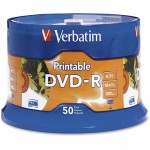 Verbatim DVD-R 4.7GB 16x White Inkjet Printable 50pk Spindle 95137