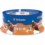Verbatim DVD-R 4.7GB 16x White Inkjet Hub Printable 25pk Spindle 96191