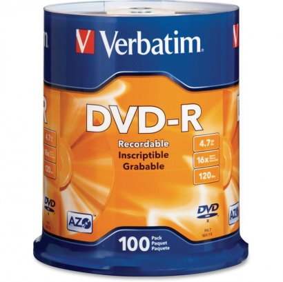 Verbatim DVD-R 4.7GB 16x 100pk Spindle 95102