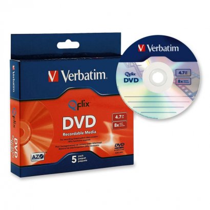 DVD-R 4.7GB 8x Qflix Media 5pk Slim Case 96747