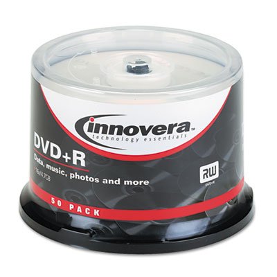 DVD+R Discs, 4.7GB, 16x, Spindle, Silver, 50/Pack IVR46851