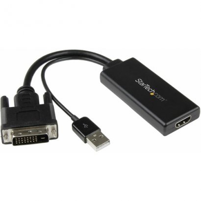 StarTech.com DVI to HDMI Video Adapter with USB Power and Audio - 1080p DVI2HD