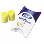 3M E A R Classic Earplugs, Pillow Paks, Uncorded, PVC Foam, Yellow, 200 Pairs MMM3101001