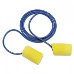 3M E A R Classic Earplugs, Corded, PVC Foam, Yellow, 200 Pairs MMM3111101