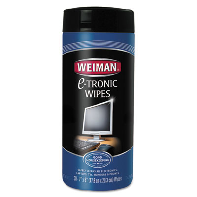 WEIMAN E-tronic Wipes, 5 x 7, 30/Canister WMN93