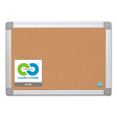 MasterVision Earth Cork Board, 18x24, Aluminum Frame BVCCA021790